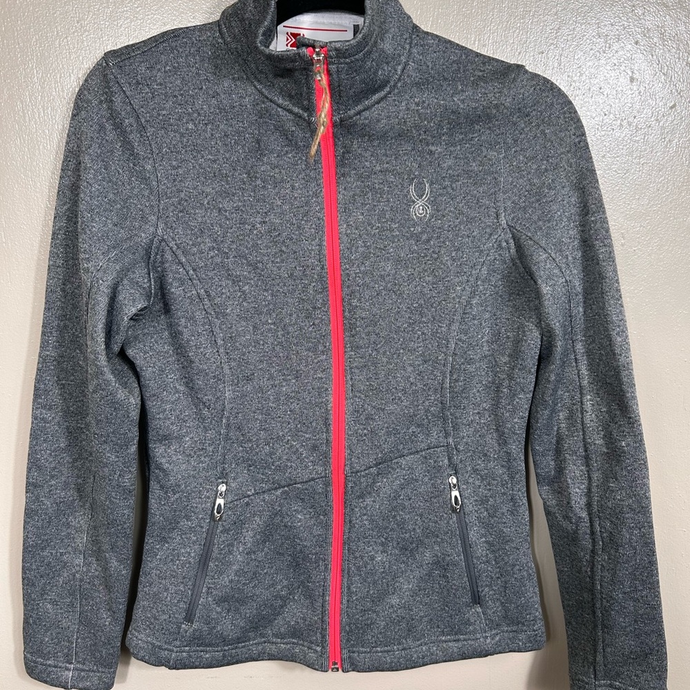 Spyder Women's Charcoal Jacket with Red Zipper